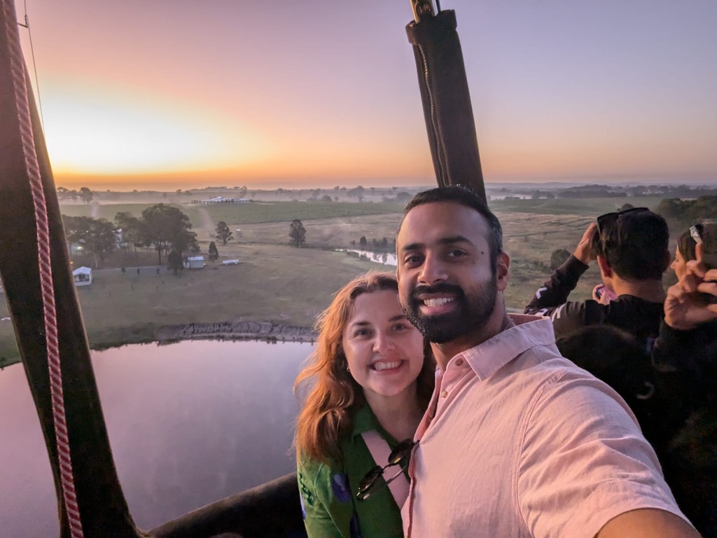 Sunrise hot air balloon ride